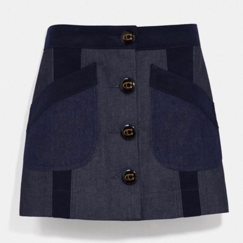 Denim blue skirt